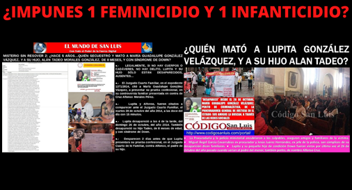 ¿IMPUNES 1 FEMINICIDIO Y 1 INFANTICIDIO_